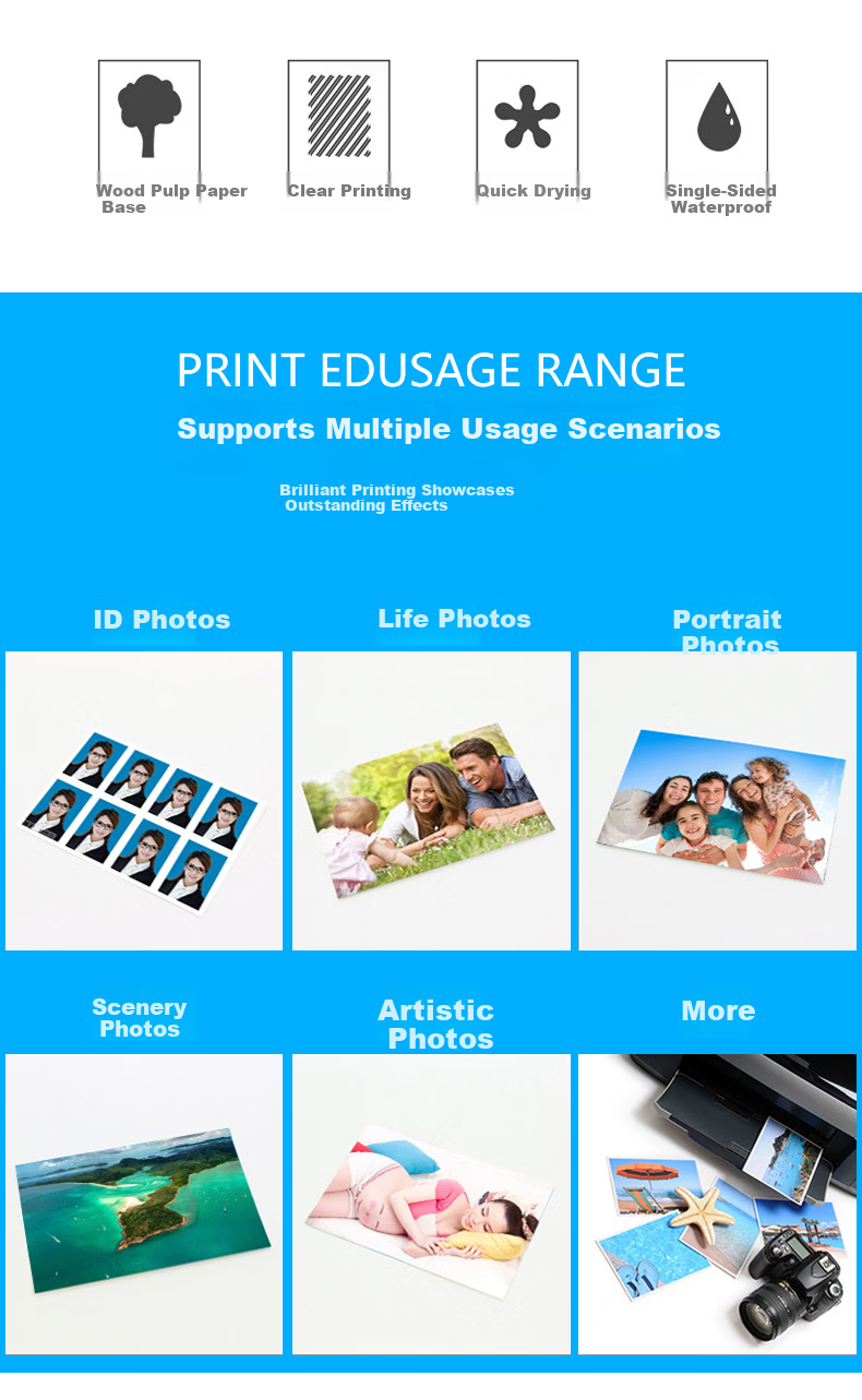 DOCON A4 Home Photo Inkjet Printing Paper High Gloss Photo Album Paper A4 200g 20 Sheets/Pack 2