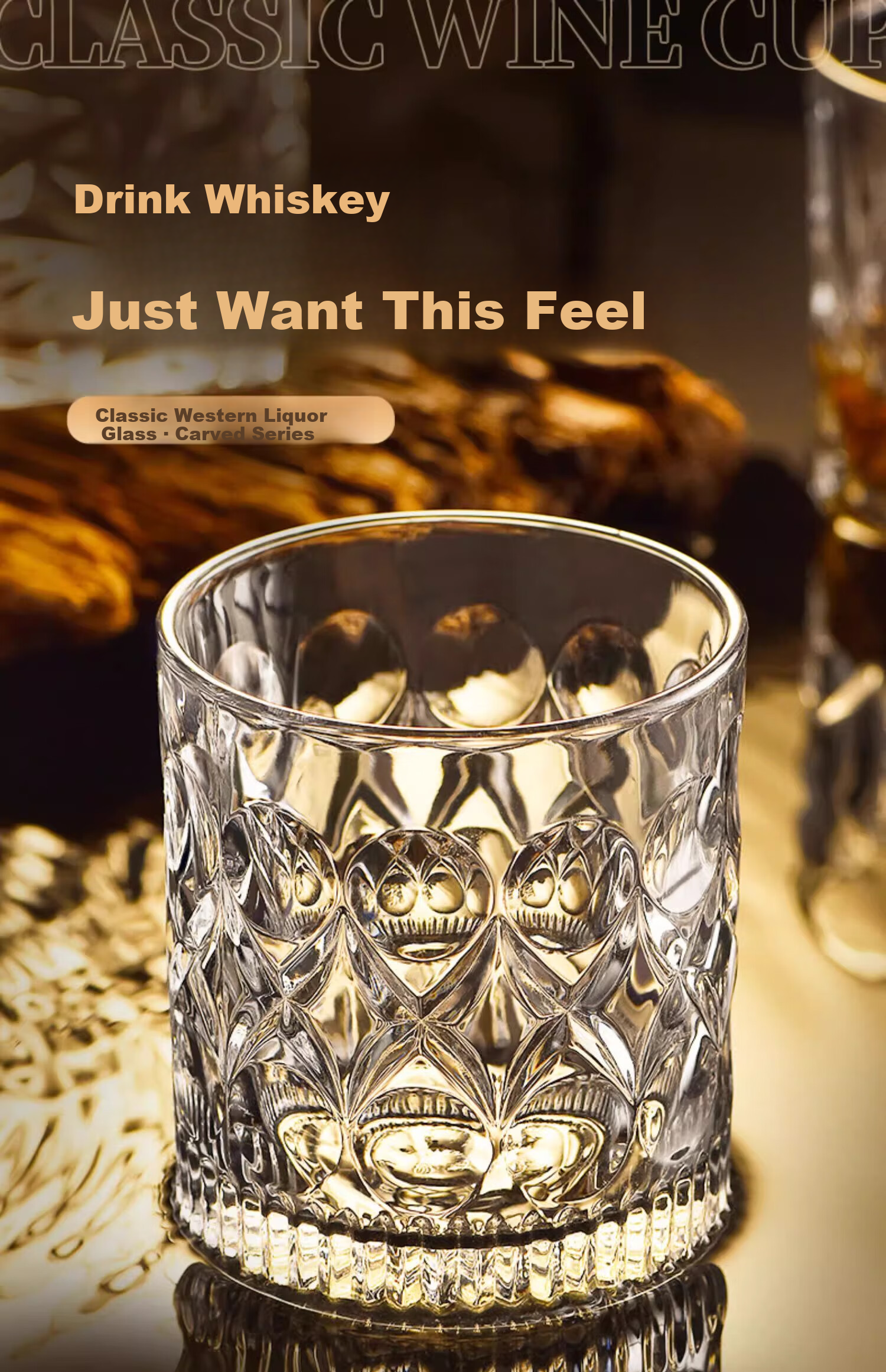 Eight Thousand Lines High-Value Whiskey Glass Set Home Glass Water Cup Set European Style Carved Wine Glass Set 1