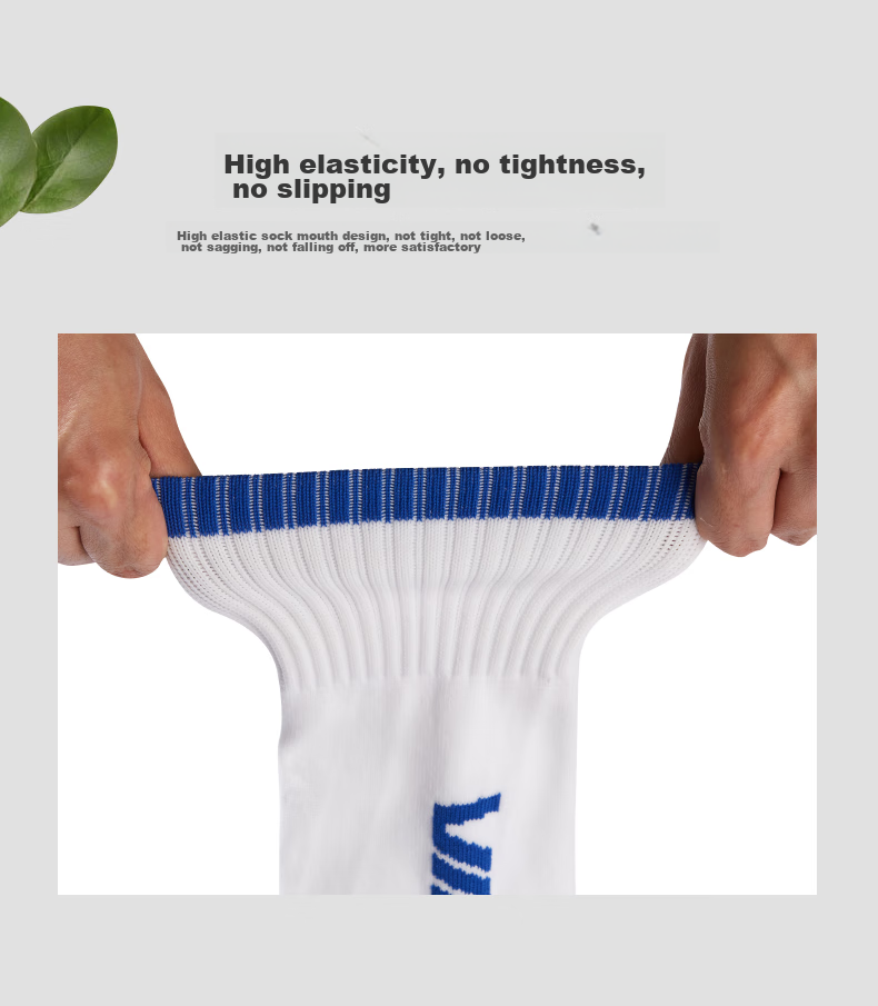 VICLeO Men's Women's Adult Children Long Socks Soccer Socks Knitted Breathable Training Competition Football Socks 802-1 White M 6