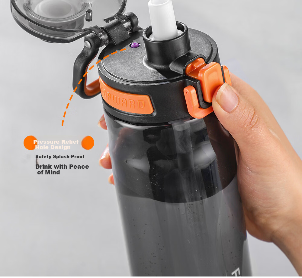 Fuguang Plastic Water Bottle Men's Tritan Spring Summer Student Sports Portable Handheld Outdoor Cup White 5