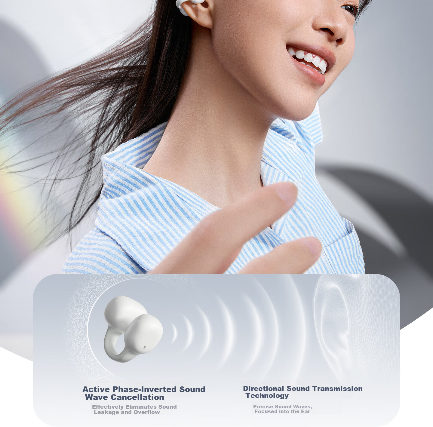 HP [2026 Latest Model | Berlin Sound] Bluetooth Clip-On Sports Wireless Call Noise-Cancelling Bone Conduction Headphones for Running with Long Battery Life and Comfortable Non-In-Ear Design 13