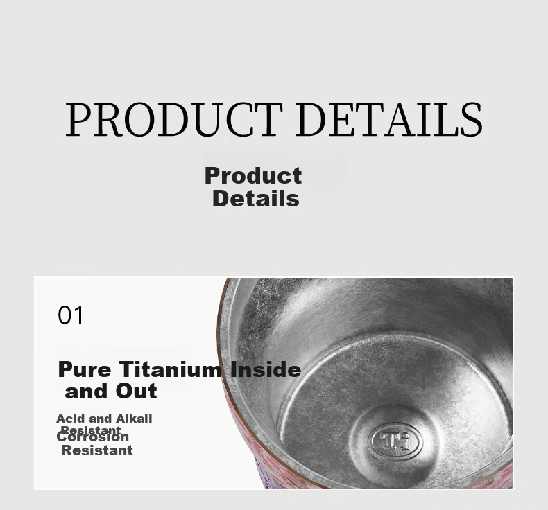 IMOGY Pure Titanium Insulated Mug for Women Holiday Gift Portable High-End Tea Steeping Cup Home Use Stylish Double-Layer Water Bottle 9