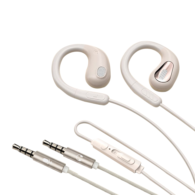 KOVOL Wired Computer Earphones Over-Ear Bone Conduction Concept Non-In-Ear Sports Running Headset for PC Mobile Laptop 3.5mm Dual Plug