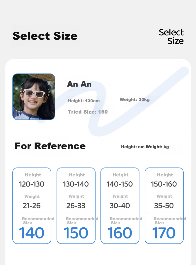 LI-NING Kids Girls Long Sleeve Long Pants Sunscreen Warm Split Professional Surfing Swimsuit Swimming Gear 1352 Blue 160 22