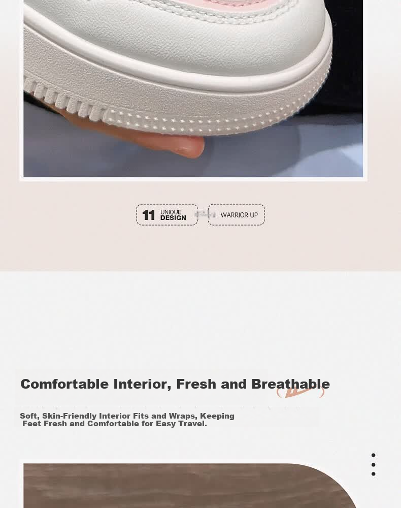 Warrior Official Women's Sneakers 2026 Summer New Breathable Versatile White Pink Shoes Women Size 39 7