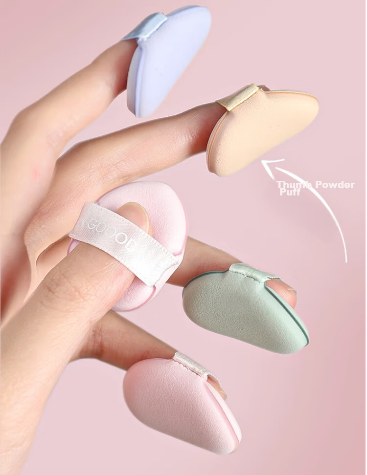 Goood GOOOD Finger Powder Puff, Thumb Small Pink Puff, Palm Puff, Pointed Tip Setting Powder, Small Finger Air Cushion Mini 14