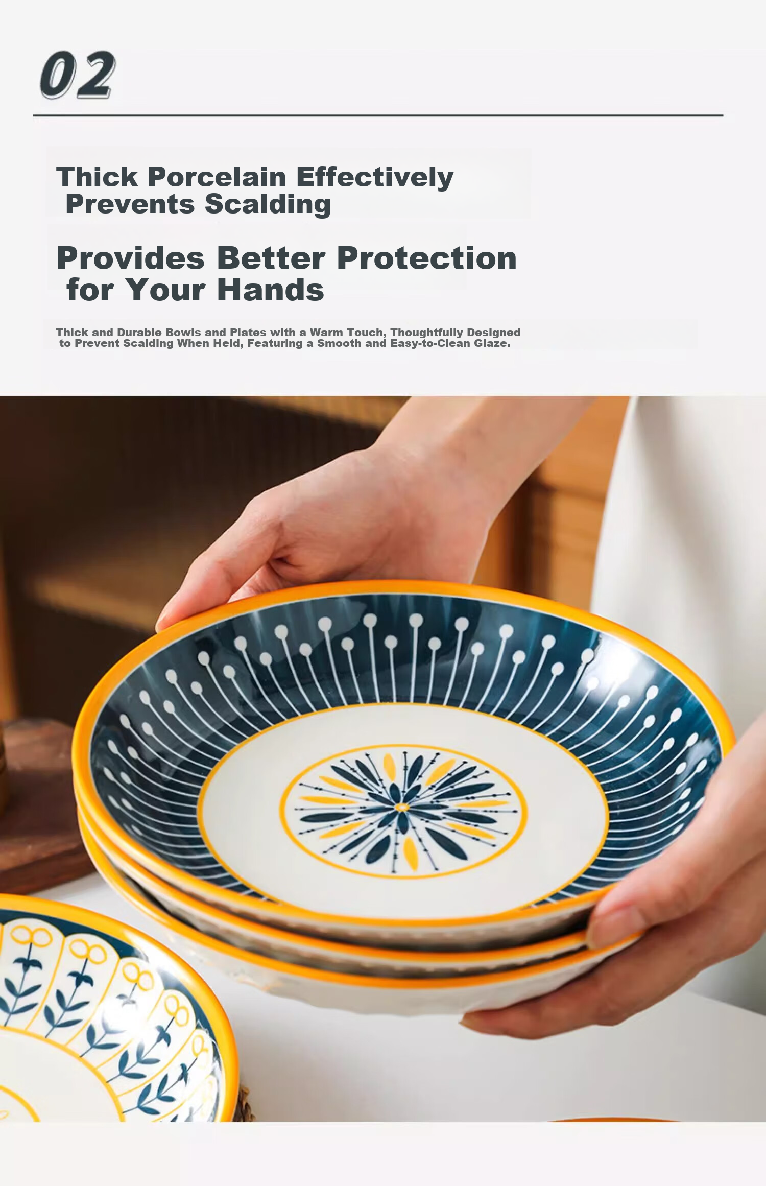 CERAMICS Nordic Series Plates, Household Ceramic Dishes, Creative Minimalist Tableware, Plate And Bowl Set, Round Plates, Mixed Set of 4 Pieces 4