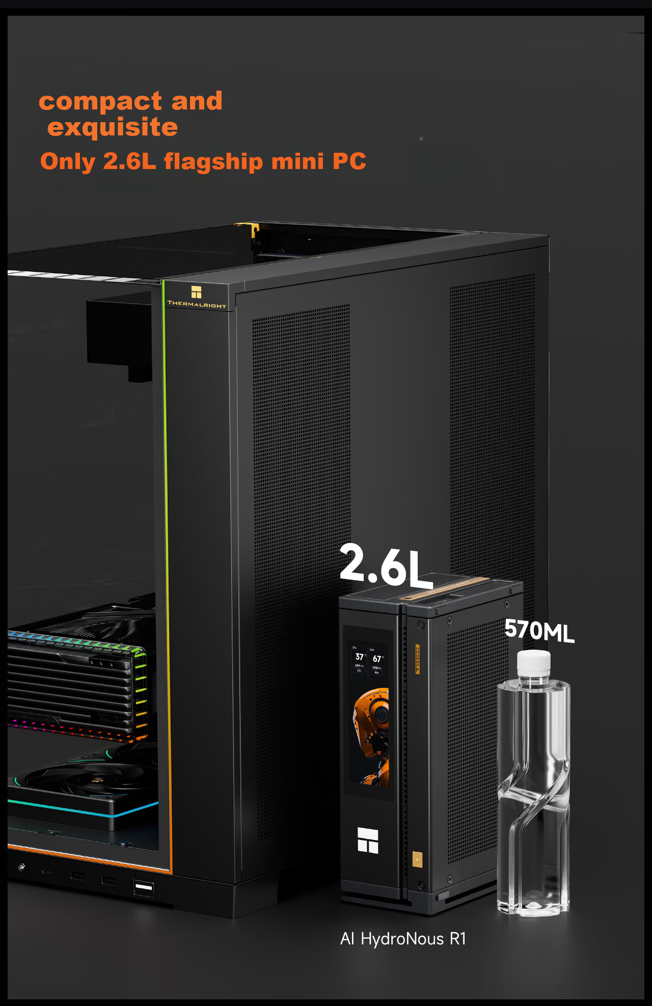 Thermalright R1 Liquid Cooling AI Mini Workstation Desktop Mini PC OpenClaw Local Deployment Lobster Farming (AMD Ryzen AI Max+395/128GB/2TB/8060S) 5