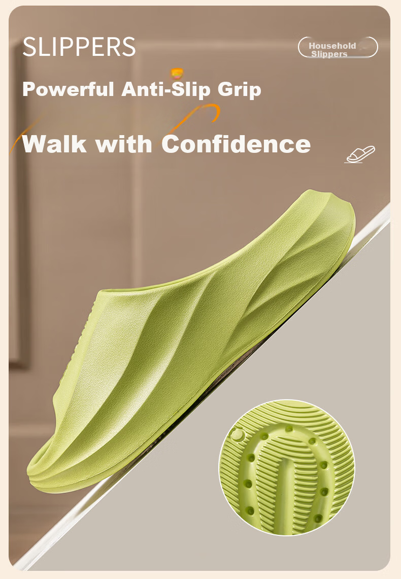 She Enjoy EVA Unisex Simple Thick-Soled Home Bathroom Shower Slippers 5