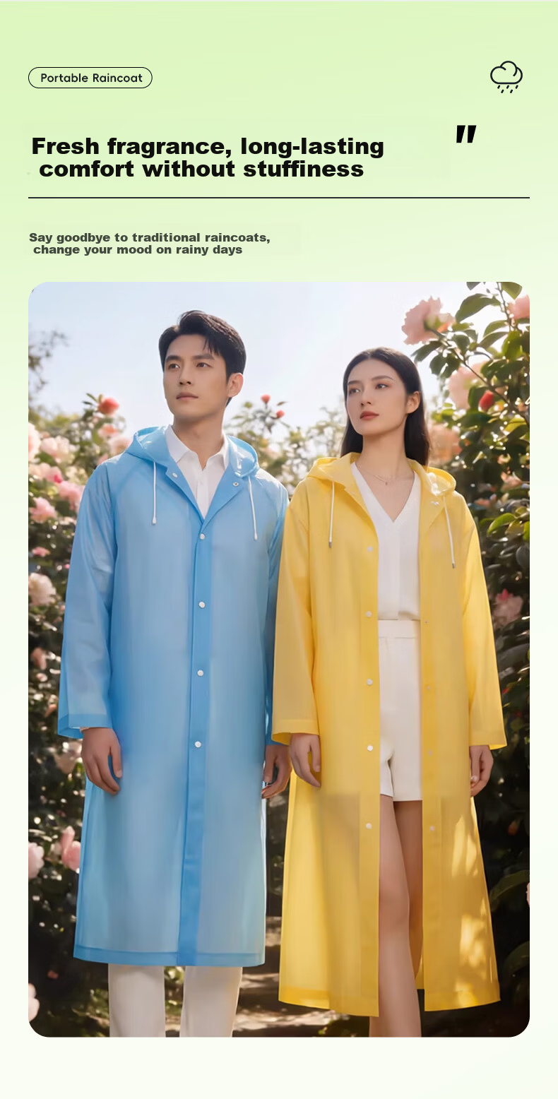 40,000 KM Disposable Long Raincoat Full Body Heavy-Duty Adult Anti-Rain Outdoor Hiking Travel Single-Person Portable Poncho 3