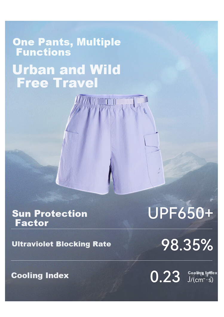 CAMEL Women's Outdoor Quick-Dry Shorts 26 Summer Cooling Breathable Sun-Protective Cargo Hiking Sports Shorts 9019 7