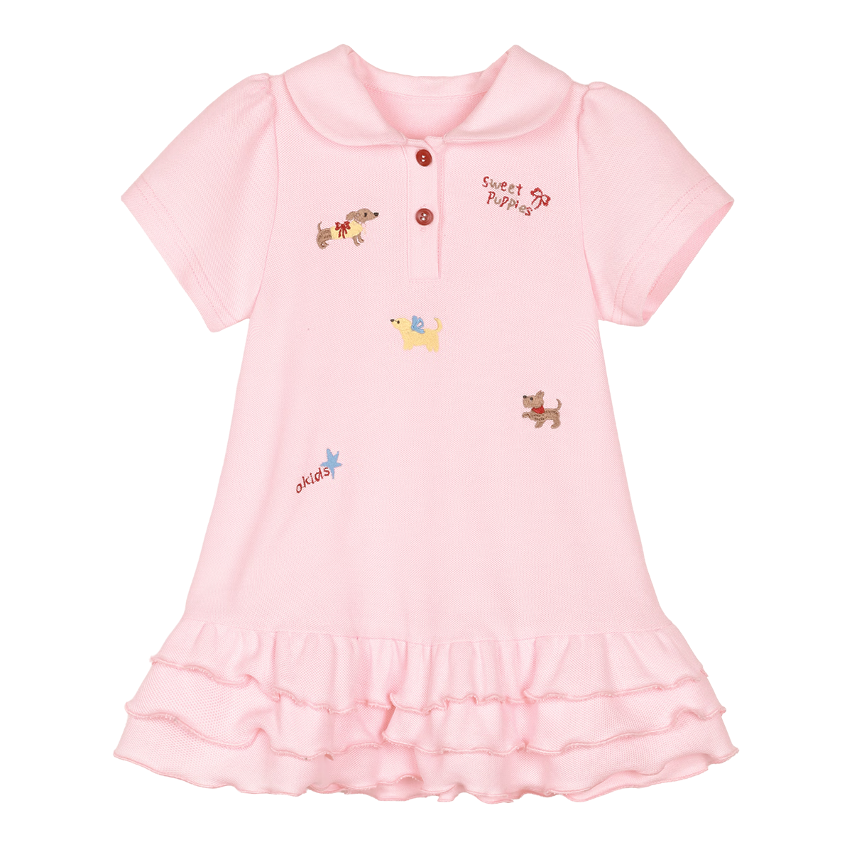 LUSON Children's Embroidered Polo Dress for Girls, Summer 2025 New Style Trendy Dress Set for Girls