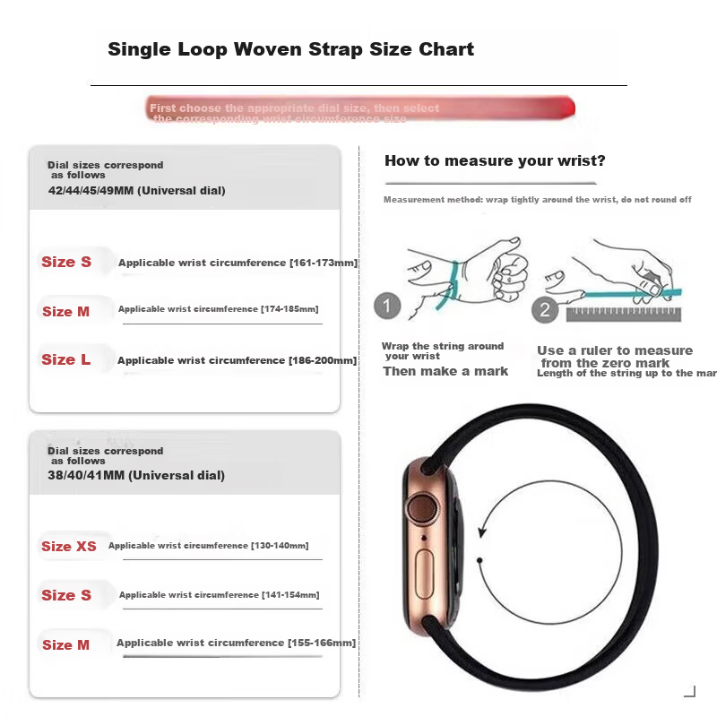 BHO Official Style Apple Watch Band Compatible with Apple Watch Series 11/10/9/8/7 Woven Single Loop Band for iWatch Ultra 3/2/1/SE