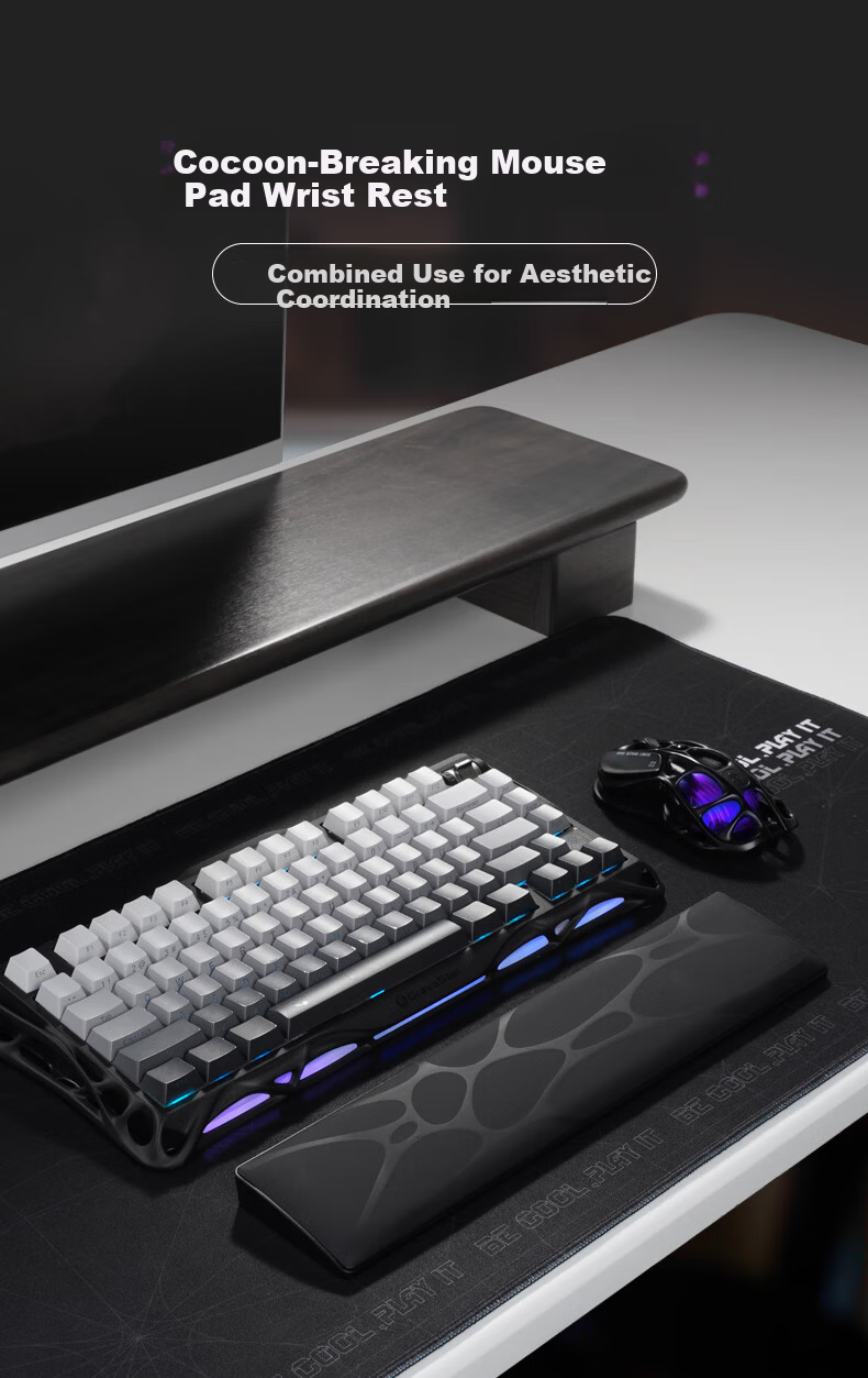 GravaStar Keyboard Accessory, White Keyboard Handrest, Free Gift 1