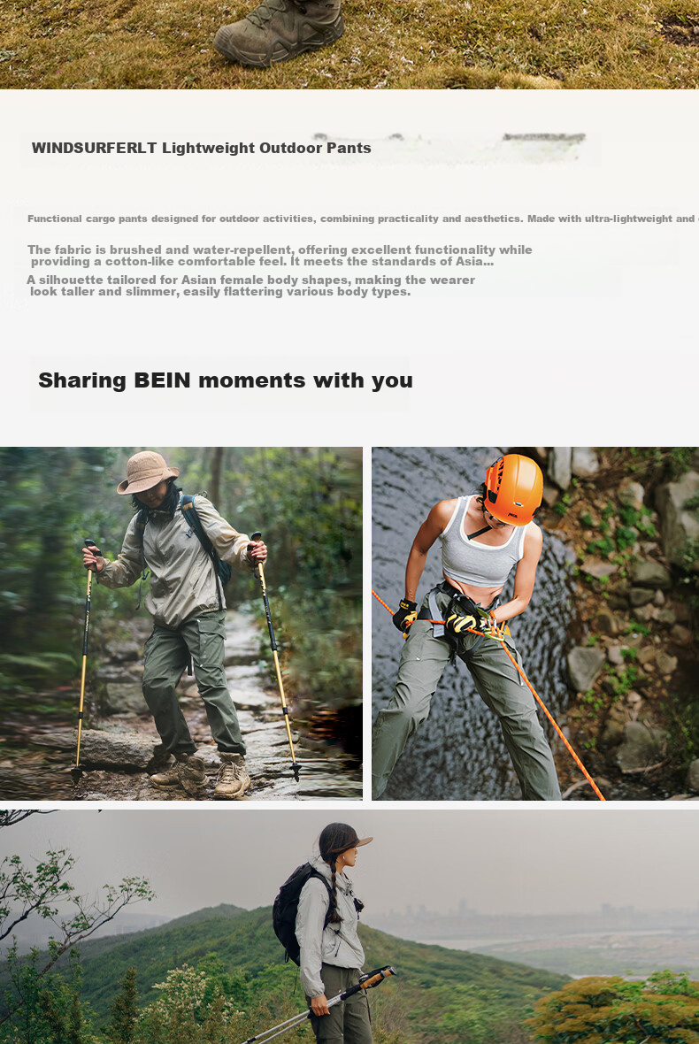 BEIN SPACE Four Seasons Outdoor Breathable Durable Hiking Pants Work Pants Long Pants A032 Night Sky Black (Women's) M 2