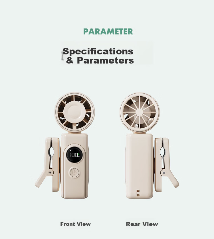 Newmine 100-Speed Handheld Mini USB Rechargeable Fan Portable Student Dorm Desktop Long Battery Life Office Small Cooling Fan Matcha Green 15