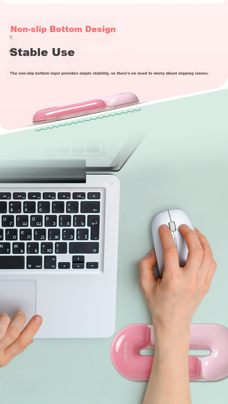 Kensington Ergonomic Gel Anti-Slip Wrist Rest Mouse Pad Pink K62826WW 4