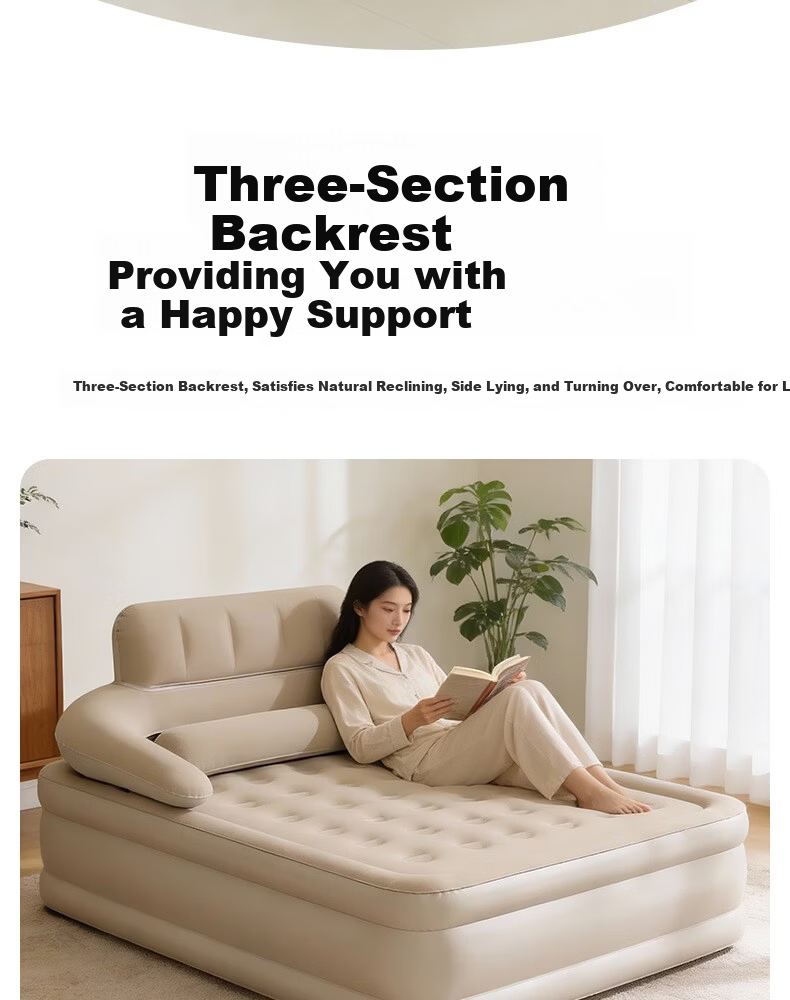 Bestway Xingqi Self-Inflating Air Mattress with Built-in Pump Single Elevated Backrest Outdoor Camping Home Floor Sleeping Pad 671DP 2