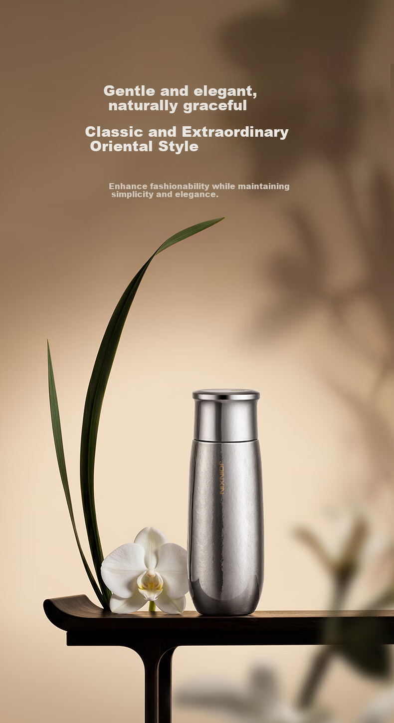 JOINXIN Zhuangxin Guiyun Pure Titanium Silver Stewing and Soaking Cup High-end Insulated Tea Stewing Cup Outdoor Gift Elegant Gray 400ml 15