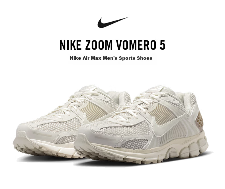 NIKE Men's Casual Shoes NIKE ZOOM VOMERO 5 Sports Shoes FB9149-006 Beige Size 41 1