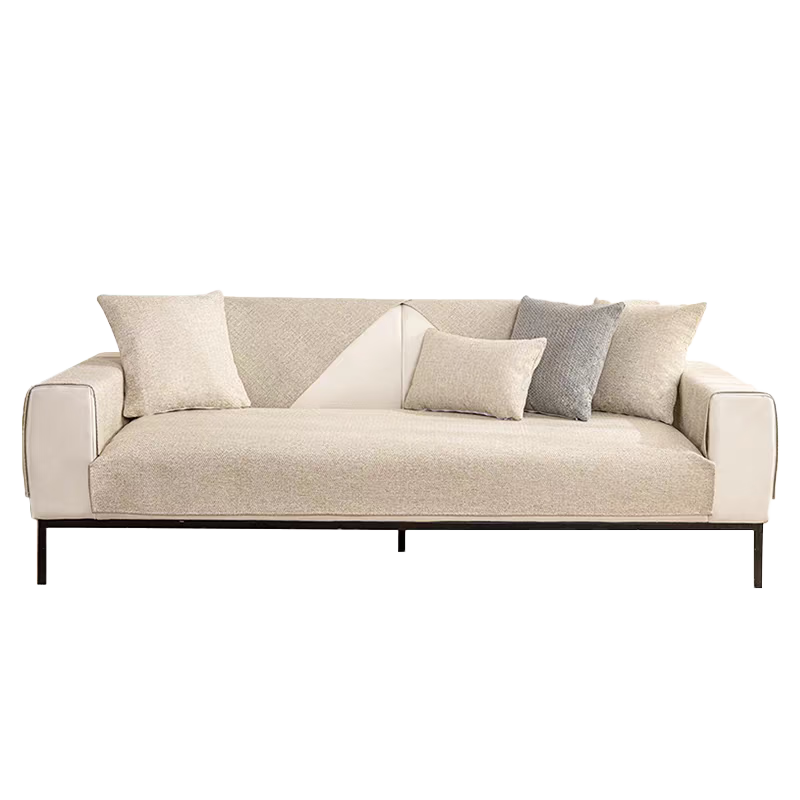 Wuyinliangpin Sofa Cushion Cover, All-Season Non-Slip Textured Sofa Seat Pad, Cover Cloth, 90*160 Cm, Simple Beige