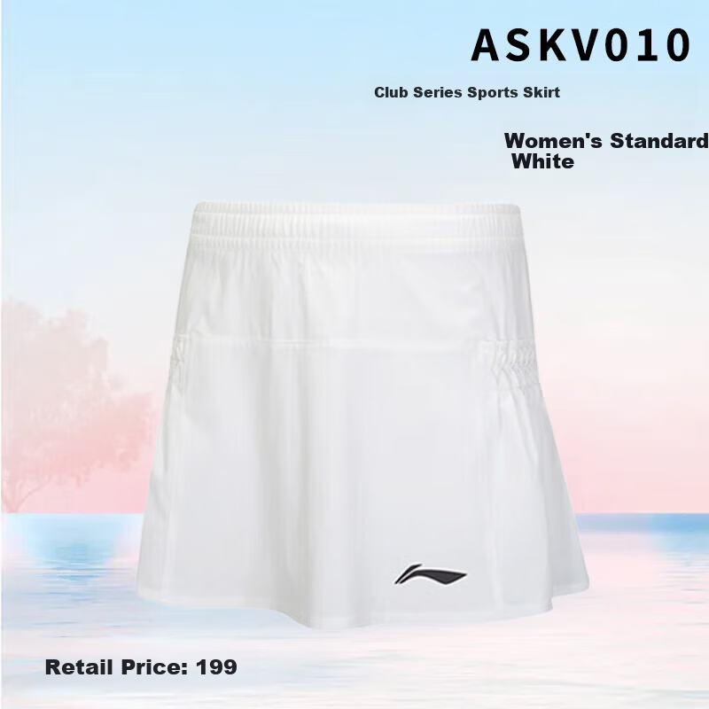 LI-NING Women's Professional Quick-Dry Breathable Badminton Skirt Comfortable Sports Competition Shorts Skirt 2