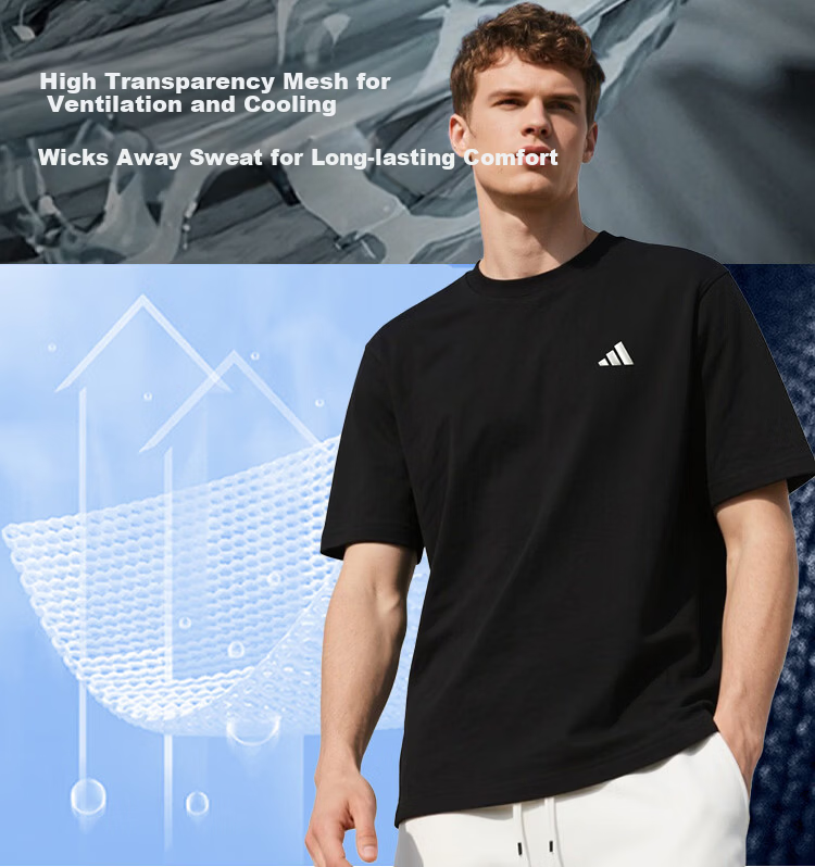 Adidas Men's Summer Quick-Dry Casual Breathable Sports Running Training T-Shirt 3