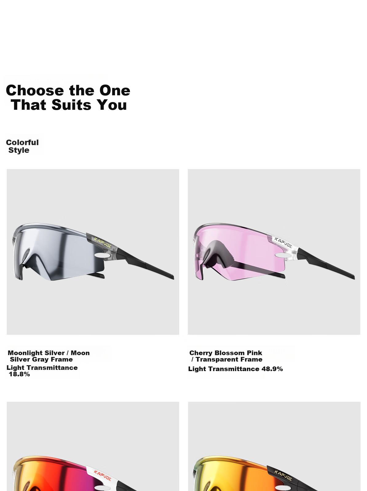 KAPVOE Eagle Wing Cycling Photochromic Outdoor Sports Windproof UV Protection Goggles 24