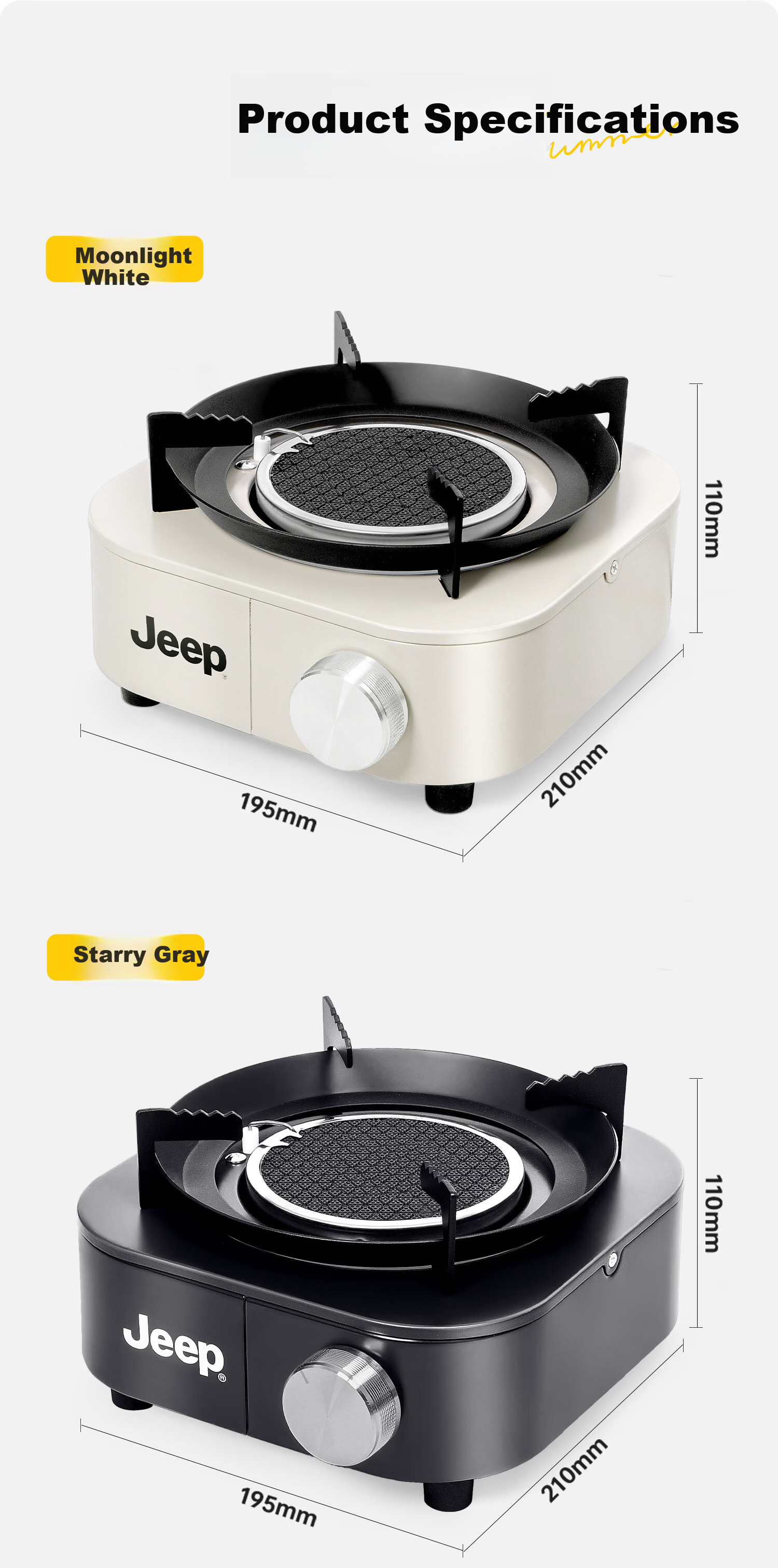 JEEP Infrared Split Cassette Stove Outdoor Portable Camping Cooking Equipment Gas Stove New Cookware Black 15