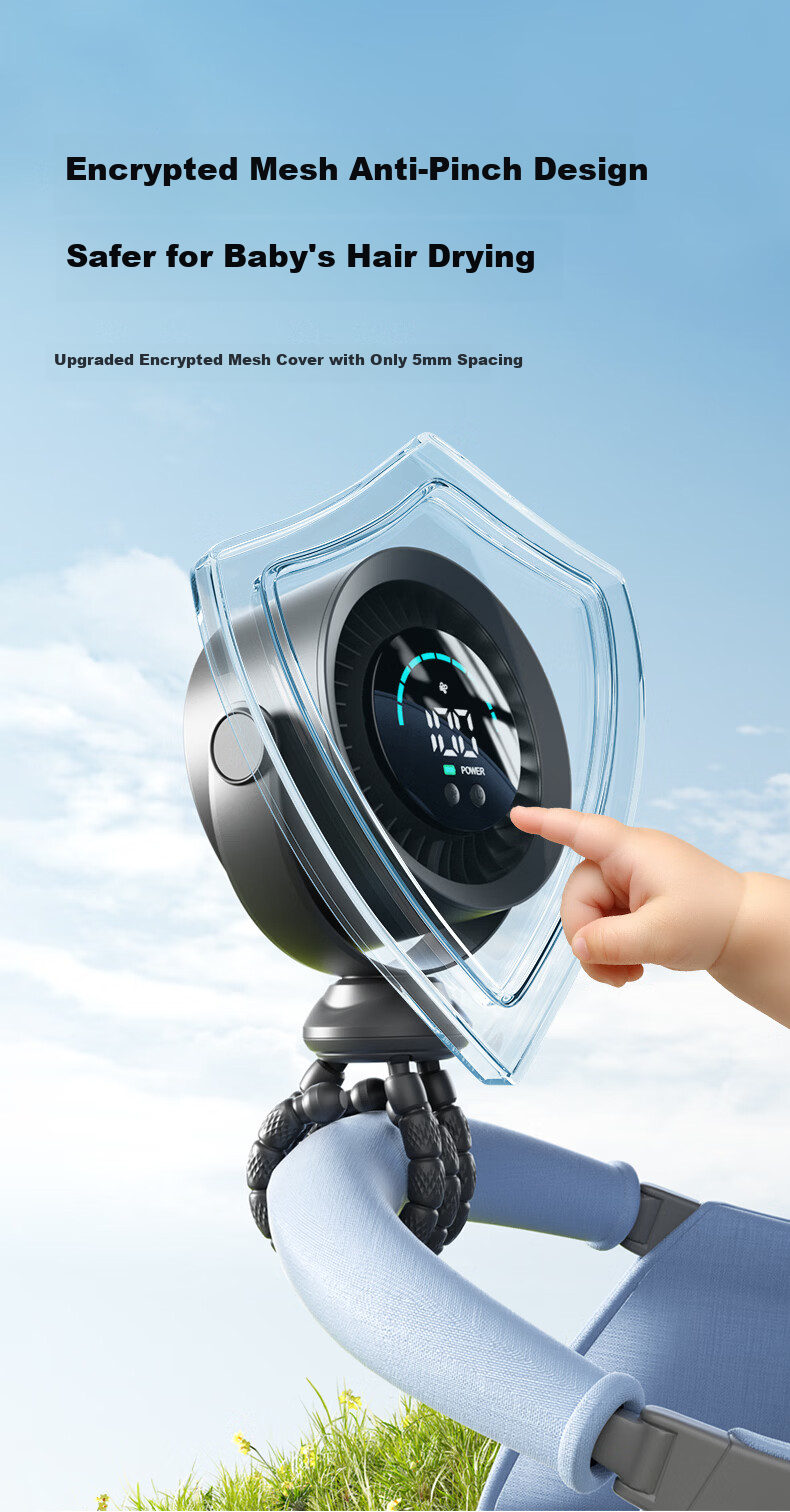 AUX Baby Stroller Mini Octopus Folding Desktop Portable Handheld USB Fan Baby Special Outdoor Cooling Essential Long Battery Life 21
