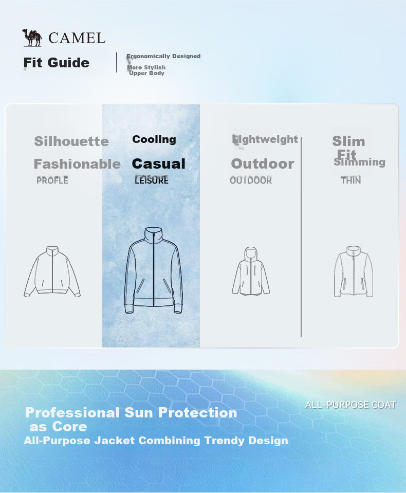CAMEL Outdoor Sun Protection Jacket 26 Spring Summer New Unisex Water-Repellent Loose Thin Breathable Sunproof Coat 9002 1
