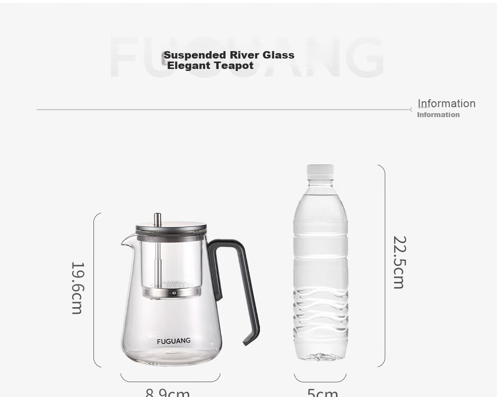 Fuguang Glass Tea Pot with Tea Infuser, Large Capacity Tea Brewing Cup 33