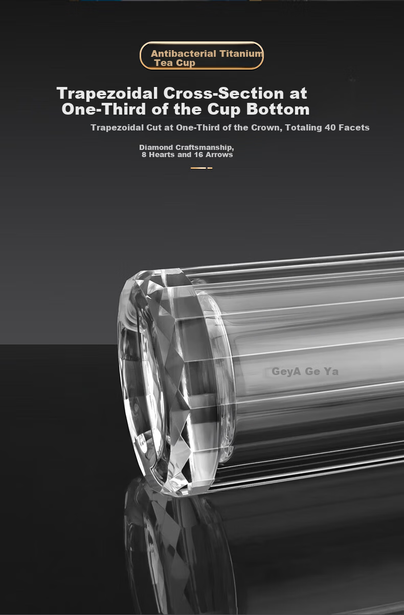 GEYA Jingwei Antibacterial Titanium Double-Layer Glass Cup Men's Glass Tea Cup Glass Water Cup Custom Gift 9