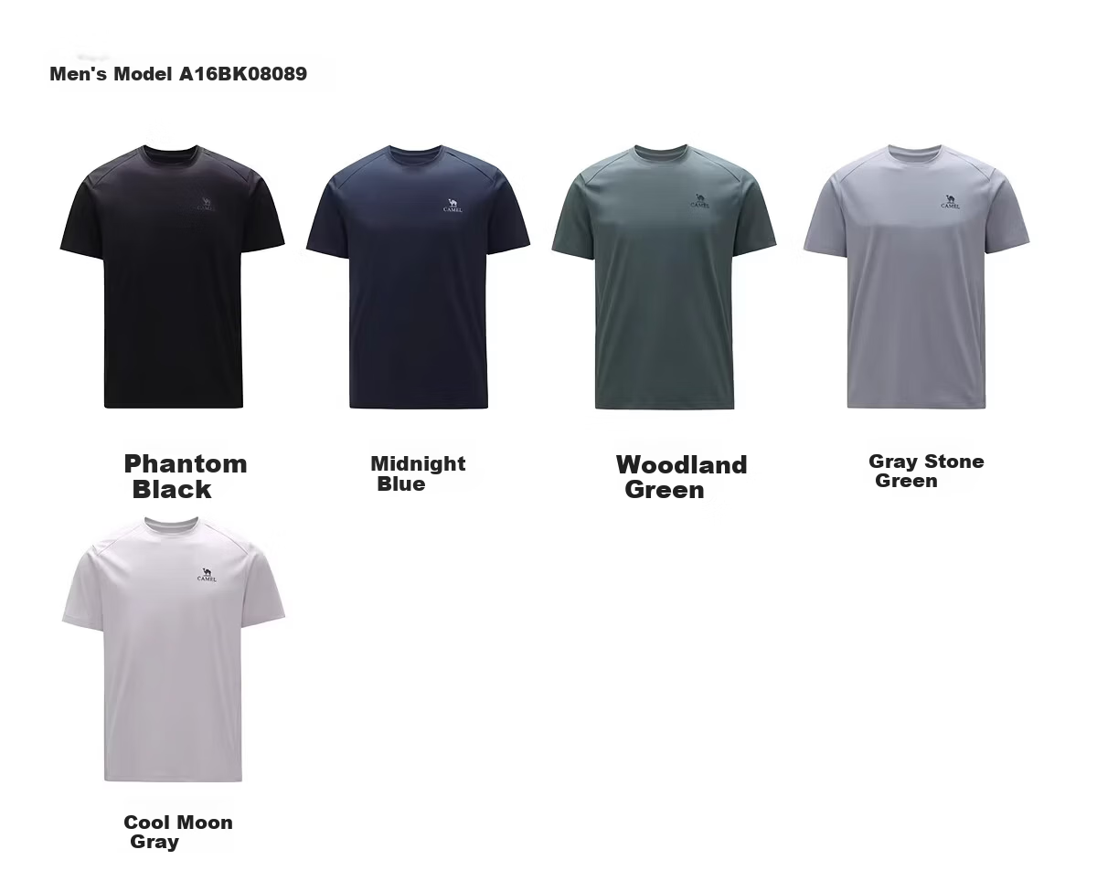 CAMEL [Toray Fabric] Outdoor Quick-Dry T-Shirt Women 2026 Spring Summer Short Sleeve Stretch Breathable Sweat-Absorbing Sports Top Men 8090 19