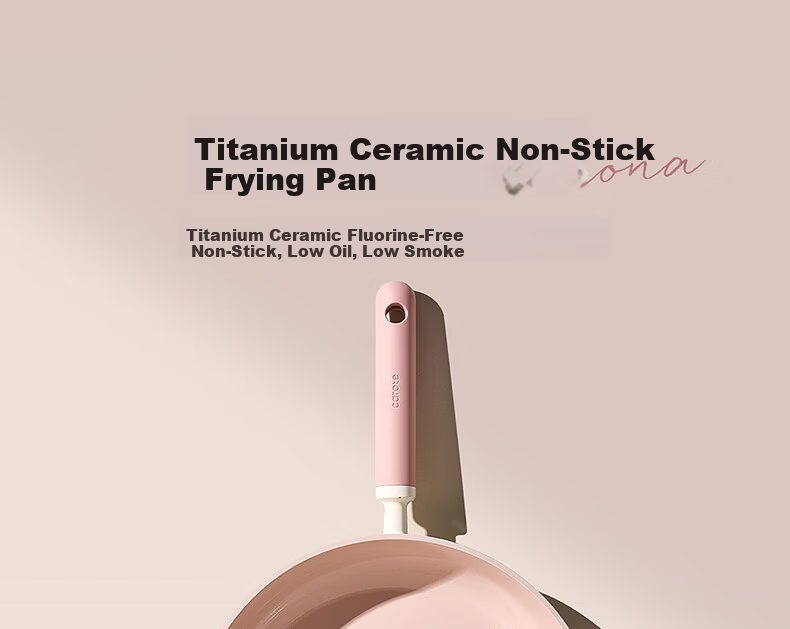 Carote Titanium Ceramic Non-Stick Frying Pan 24cm - Home Use Steak Pan, Egg Pan, Pancake Pan, Compatible with Induction and Gas Stoves 2
