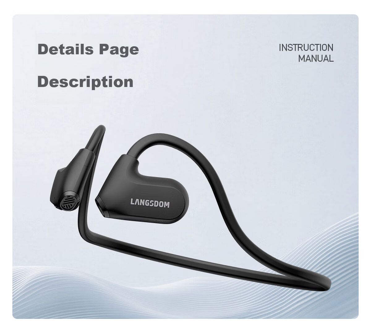 Langston Bluetooth Open-Ear Wireless Bone Conduction Headphones Sports Running Cycling Non-In-Ear Earphones Compatible with Apple BE25 Lilac Purple 16