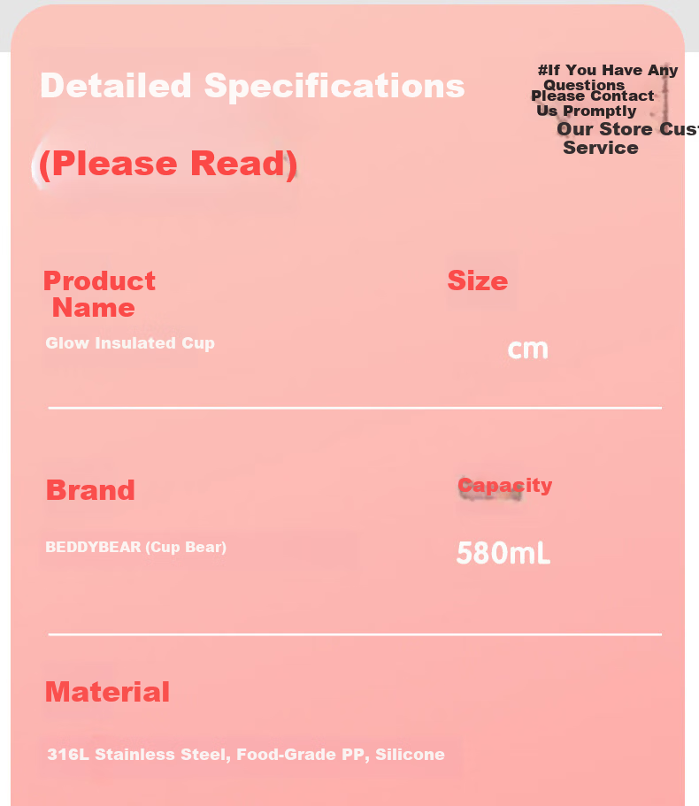 BEDDYBEAR Glowing Insulated Water Bottle for Women High-Value Portable Straw Cup Coffee Tea Student Cup 580ML Galaxy 10