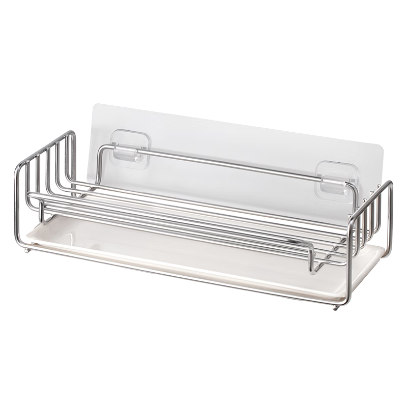 Lazy Corner Kitchen Wall-Mounted Stainless Steel Draining Rack Cloth Storage Sponge Holder Sink Edge Storage Rack No Drilling Required