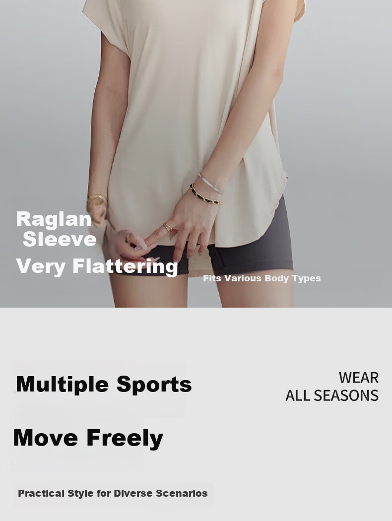 Free Style Yoga Top Women Loose Slim Draped Sports Short Sleeve T-Shirt Pilates Running Fitness Training Cover-up Summer 8