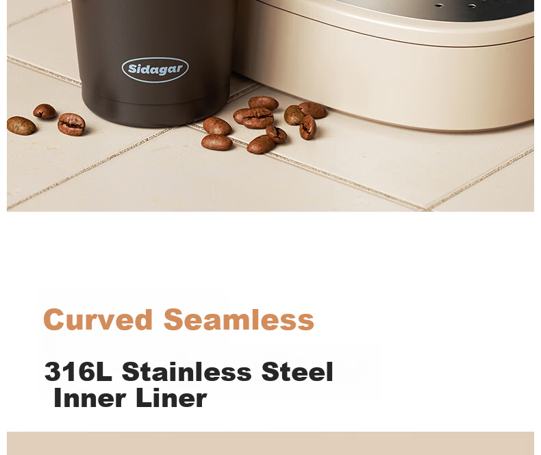 Shidajia Insulated Stainless Steel Women's Water Bottle Compact Portable Coffee Cup High-Value Car Mug 10