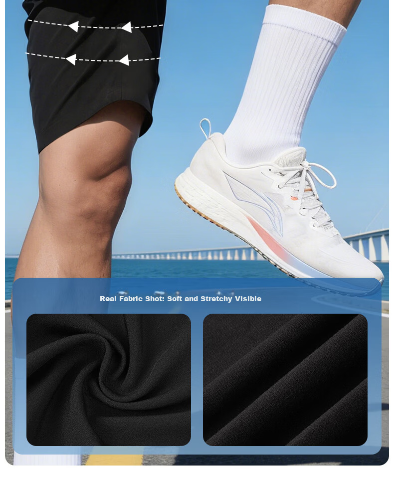 LI-NING Men's Summer Quick-Dry Ice Silk Breathable Running Fitness Shorts Lightweight Loose Sportswear 8