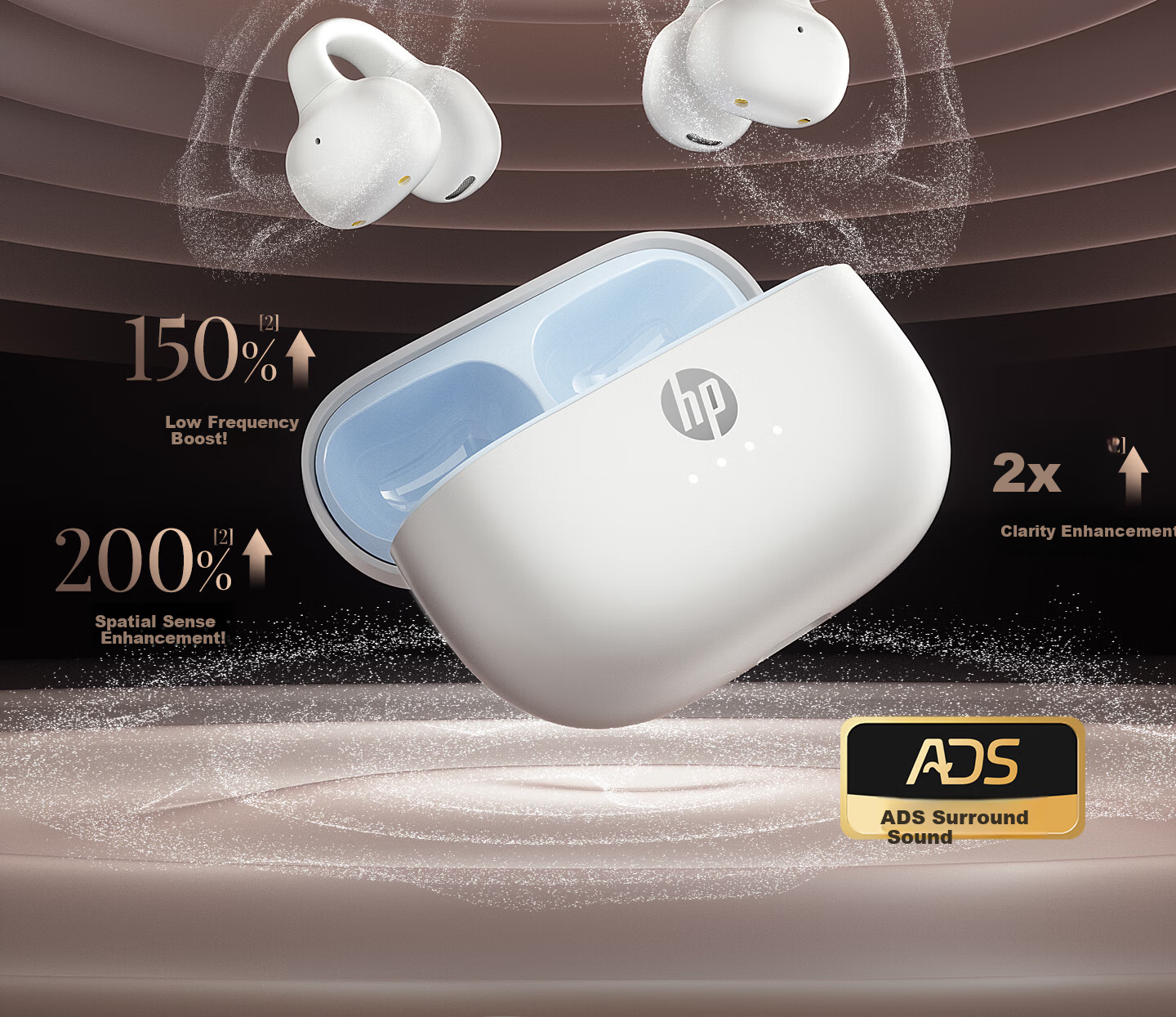 HP [2026 Latest Model | Berlin Sound] Bluetooth Clip-On Sports Wireless Call Noise-Cancelling Bone Conduction Headphones for Running with Long Battery Life and Comfortable Non-In-Ear Design 11