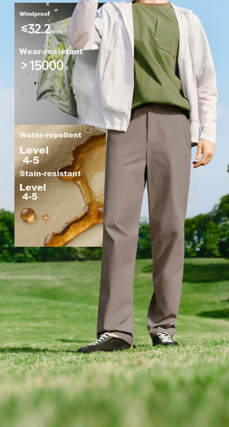 Beneunder Men's Wide-Leg High-Elastic Cooling Outdoor Commuter Casual Pants EL003 Ink Gray S 13