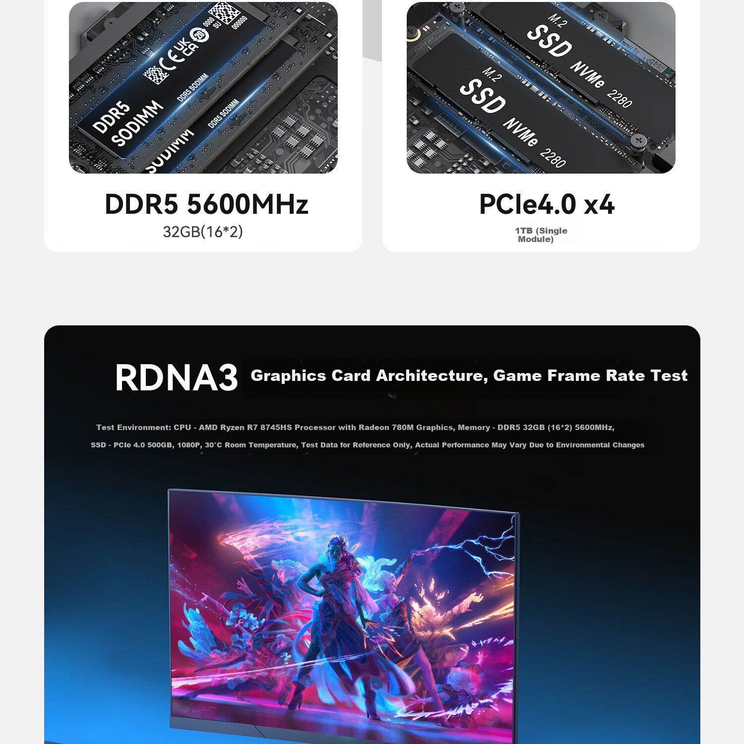 Lingke Subsidy 15% SER8 8745HS High-Performance AMD Ryzen 7 Ultra-Quiet Mini PC for Entertainment And Office Use, Frost Silver Color, 32GB RAM / 1TB Storage 13