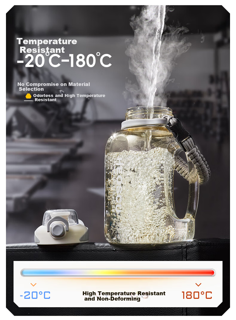 NRMEi Sports Water Bottle Large Capacity Summer PPSU Men's Fitness Tea Separation Tonne Barrel Big Belly Portable High Temperature Resistant Cup 9