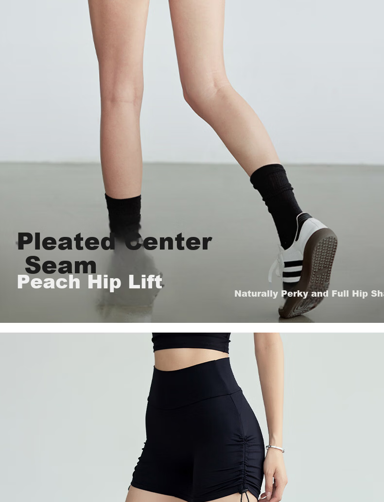 Free Style Drawstring Yoga Shorts Women Summer New High Waist Hip Lift Tummy Control Peach Shorts Pilates Sports Fitness Bermuda Shorts 5