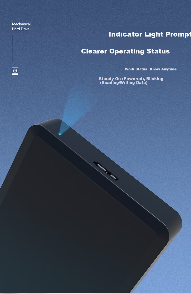 GETEA External Hard Drive, 1TB Dual Disk Backup, USB3.0 High-Speed Secure Encryption, 2.5-Inch Mechanical Hard Drive, Laptop External Storage, Direct Phone Connection, Portable External Hard Drive 6