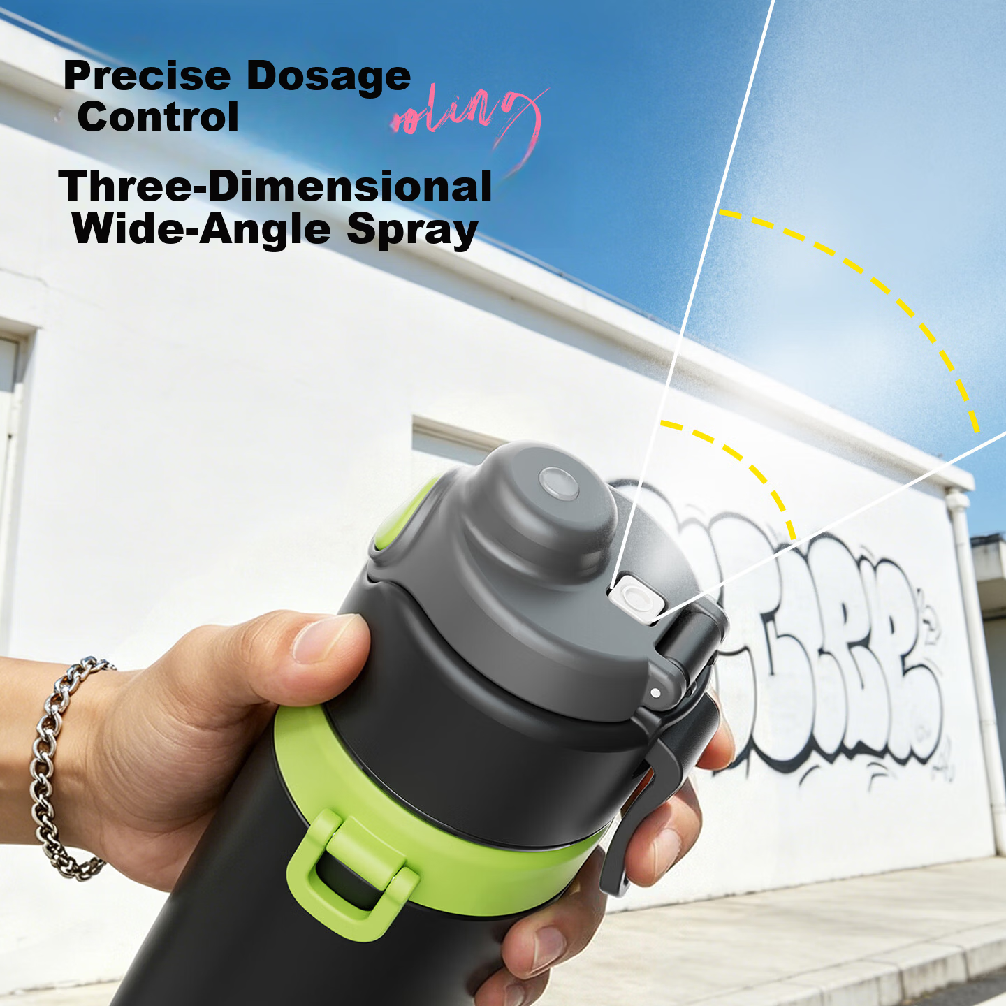 Fuquan Spray Sports Insulated Water Bottle for Children and Students Summer 316L Large Capacity Water Bottle with Spray Function