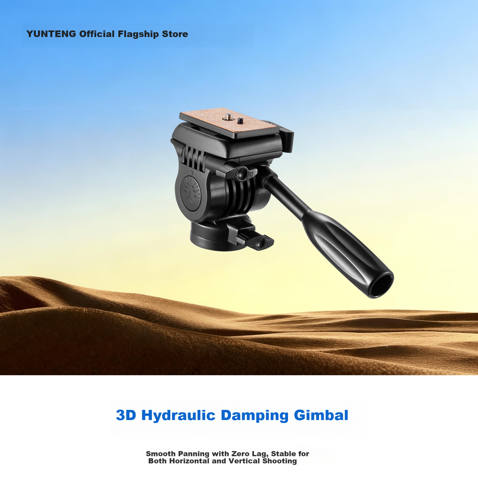 YUNTENG 850 3D Hydraulic Damping Gimbal Professional DSLR DV Overhead Photography Video Horizontal and Vertical Camera Tripod Mount for Mobile Phone Vertical Screen Live Streaming