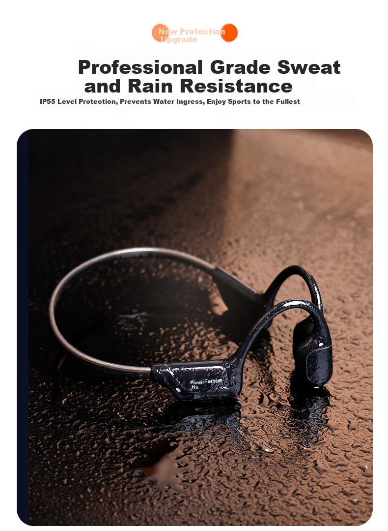 Fanmu Bone Conduction Bluetooth Sports Gaming Earphones IP55 Dustproof Waterproof 32GB Storage MP3 Open Wireless Non-In-Ear Running Cycling Marathon M5 Black 27